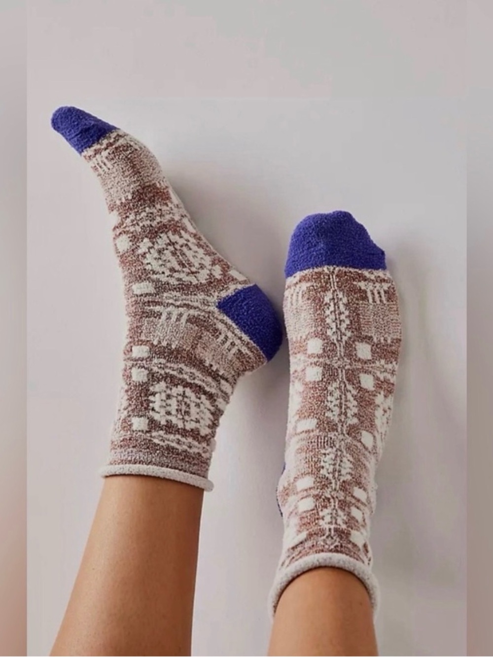 FREE PEOPLE WOMENS OS TOILE SOCKS TEXTURED CREW LENGTH ABSTRACT PRINT NWT